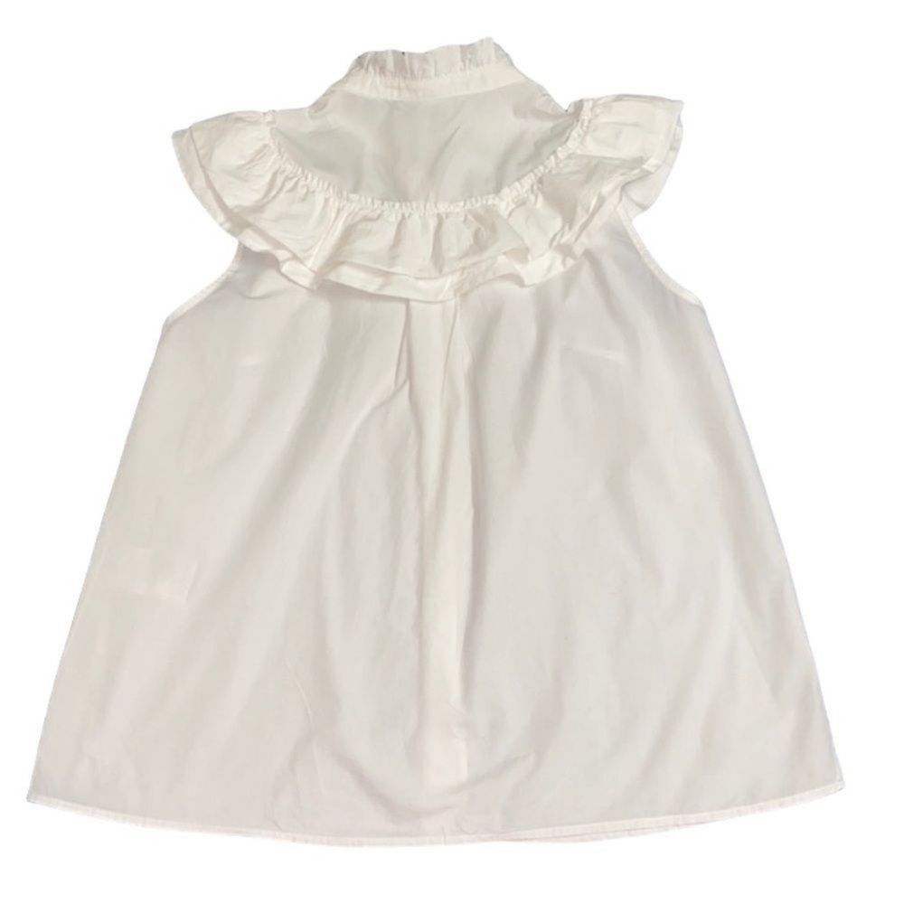 H&M White Sleeveless Cotton Button Down Top(Size 6) - Picture 3 of 5